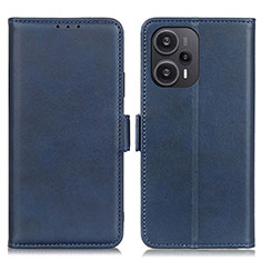 Custodia Portafoglio In Pelle Cover con Supporto M15L per Xiaomi Redmi Note 12 Turbo 5G Blu