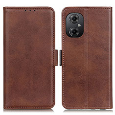 Custodia Portafoglio In Pelle Cover con Supporto M15L per Xiaomi Redmi Note 12R Pro 5G Marrone