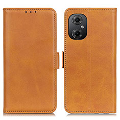 Custodia Portafoglio In Pelle Cover con Supporto M15L per Xiaomi Redmi Note 12R Pro 5G Marrone Chiaro