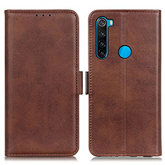 Custodia Portafoglio In Pelle Cover con Supporto M15L per Xiaomi Redmi Note 8 (2021) Marrone