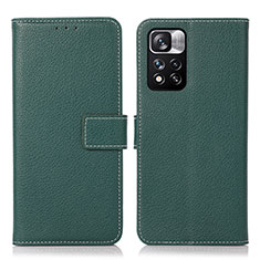 Custodia Portafoglio In Pelle Cover con Supporto M16L per Xiaomi Mi 11i 5G (2022) Verde