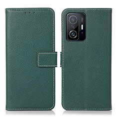 Custodia Portafoglio In Pelle Cover con Supporto M16L per Xiaomi Mi 11T Pro 5G Verde