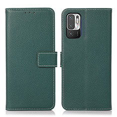 Custodia Portafoglio In Pelle Cover con Supporto M16L per Xiaomi Redmi Note 10 5G Verde