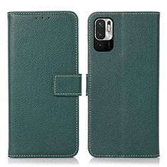 Custodia Portafoglio In Pelle Cover con Supporto M16L per Xiaomi Redmi Note 10 JE 5G Verde