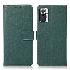 Custodia Portafoglio In Pelle Cover con Supporto M16L per Xiaomi Redmi Note 10 Pro 4G Verde