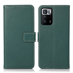 Custodia Portafoglio In Pelle Cover con Supporto M16L per Xiaomi Redmi Note 10 Pro 5G Verde