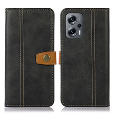 Custodia Portafoglio In Pelle Cover con Supporto M16L per Xiaomi Redmi Note 11T Pro 5G Nero