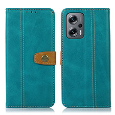 Custodia Portafoglio In Pelle Cover con Supporto M16L per Xiaomi Redmi Note 11T Pro 5G Verde