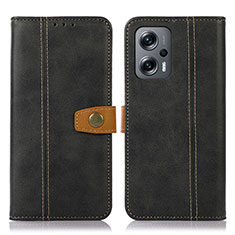 Custodia Portafoglio In Pelle Cover con Supporto M16L per Xiaomi Redmi Note 11T Pro+ Plus 5G Nero