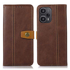 Custodia Portafoglio In Pelle Cover con Supporto M16L per Xiaomi Redmi Note 12 Turbo 5G Marrone