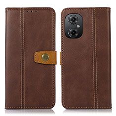 Custodia Portafoglio In Pelle Cover con Supporto M16L per Xiaomi Redmi Note 12R Pro 5G Marrone