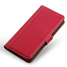 Custodia Portafoglio In Pelle Cover con Supporto ML14 per Samsung Galaxy A03 Core Rosso