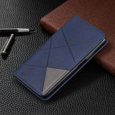 Custodia Portafoglio In Pelle Cover con Supporto N01 per Huawei P40 Blu