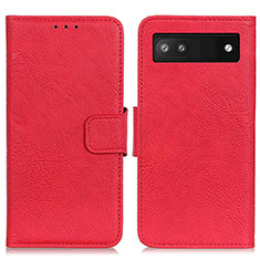 Custodia Portafoglio In Pelle Cover con Supporto N01P per Google Pixel 7a 5G Rosso