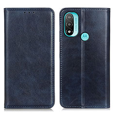 Custodia Portafoglio In Pelle Cover con Supporto N01P per Motorola Moto E20 Blu