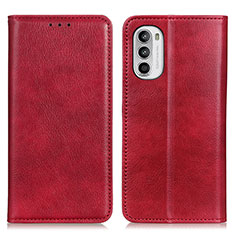 Custodia Portafoglio In Pelle Cover con Supporto N01P per Motorola Moto Edge (2022) 5G Rosso