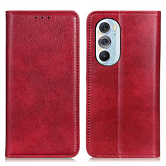 Custodia Portafoglio In Pelle Cover con Supporto N01P per Motorola Moto Edge Plus (2022) 5G Rosso