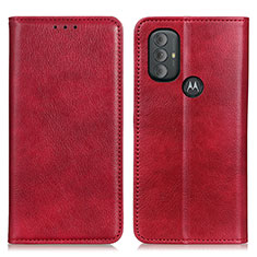 Custodia Portafoglio In Pelle Cover con Supporto N01P per Motorola Moto G Power (2022) Rosso