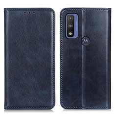 Custodia Portafoglio In Pelle Cover con Supporto N01P per Motorola Moto G Pure Blu