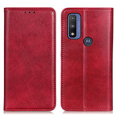 Custodia Portafoglio In Pelle Cover con Supporto N01P per Motorola Moto G Pure Rosso