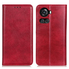 Custodia Portafoglio In Pelle Cover con Supporto N01P per OnePlus 10R 5G Rosso