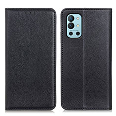 Custodia Portafoglio In Pelle Cover con Supporto N01P per OnePlus 9R 5G Nero