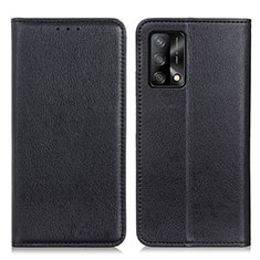 Custodia Portafoglio In Pelle Cover con Supporto N01P per Oppo A74 4G Nero