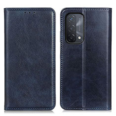 Custodia Portafoglio In Pelle Cover con Supporto N01P per Oppo A74 5G Blu