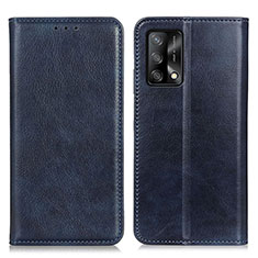 Custodia Portafoglio In Pelle Cover con Supporto N01P per Oppo A95 4G Blu