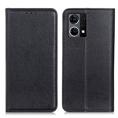 Custodia Portafoglio In Pelle Cover con Supporto N01P per Oppo F21s Pro 4G Nero