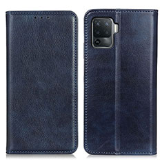 Custodia Portafoglio In Pelle Cover con Supporto N01P per Oppo Reno5 F Blu