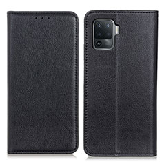 Custodia Portafoglio In Pelle Cover con Supporto N01P per Oppo Reno5 Lite Nero