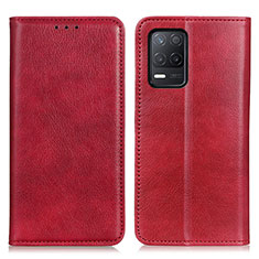 Custodia Portafoglio In Pelle Cover con Supporto N01P per Realme 8 5G Rosso