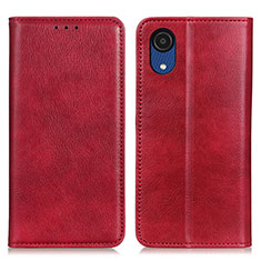 Custodia Portafoglio In Pelle Cover con Supporto N01P per Samsung Galaxy A03 Core Rosso