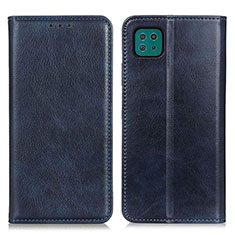 Custodia Portafoglio In Pelle Cover con Supporto N01P per Samsung Galaxy A22 5G Blu