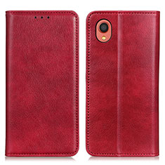 Custodia Portafoglio In Pelle Cover con Supporto N01P per Samsung Galaxy A22 5G SC-56B Rosso