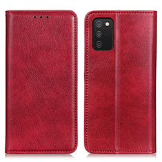 Custodia Portafoglio In Pelle Cover con Supporto N01P per Samsung Galaxy M02s Rosso