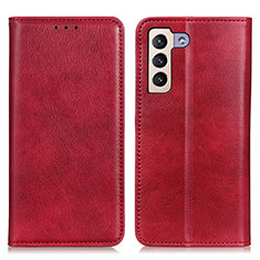 Custodia Portafoglio In Pelle Cover con Supporto N01P per Samsung Galaxy S21 FE 5G Rosso