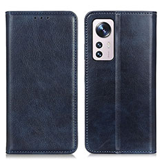 Custodia Portafoglio In Pelle Cover con Supporto N01P per Xiaomi Mi 12 5G Blu
