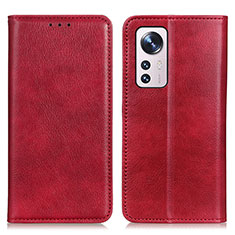 Custodia Portafoglio In Pelle Cover con Supporto N01P per Xiaomi Mi 12 5G Rosso