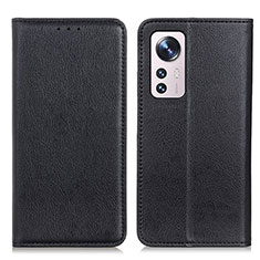 Custodia Portafoglio In Pelle Cover con Supporto N01P per Xiaomi Mi 12 Pro 5G Nero