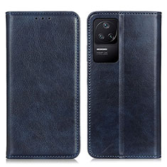 Custodia Portafoglio In Pelle Cover con Supporto N01P per Xiaomi Poco F4 5G Blu