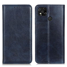 Custodia Portafoglio In Pelle Cover con Supporto N01P per Xiaomi Redmi 9 India Blu