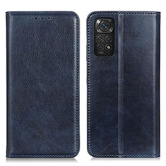 Custodia Portafoglio In Pelle Cover con Supporto N01P per Xiaomi Redmi Note 11 4G (2022) Blu