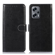 Custodia Portafoglio In Pelle Cover con Supporto N01P per Xiaomi Redmi Note 12 Turbo 5G Nero