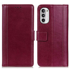 Custodia Portafoglio In Pelle Cover con Supporto N02P per Motorola Moto Edge (2022) 5G Rosso