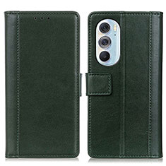 Custodia Portafoglio In Pelle Cover con Supporto N02P per Motorola Moto Edge Plus (2022) 5G Verde