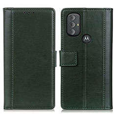 Custodia Portafoglio In Pelle Cover con Supporto N02P per Motorola Moto G Play (2023) Verde