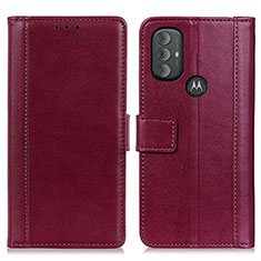 Custodia Portafoglio In Pelle Cover con Supporto N02P per Motorola Moto G Play Gen 2 Rosso