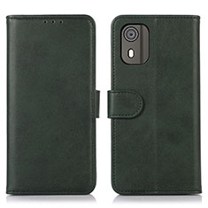 Custodia Portafoglio In Pelle Cover con Supporto N02P per Nokia C02 Verde